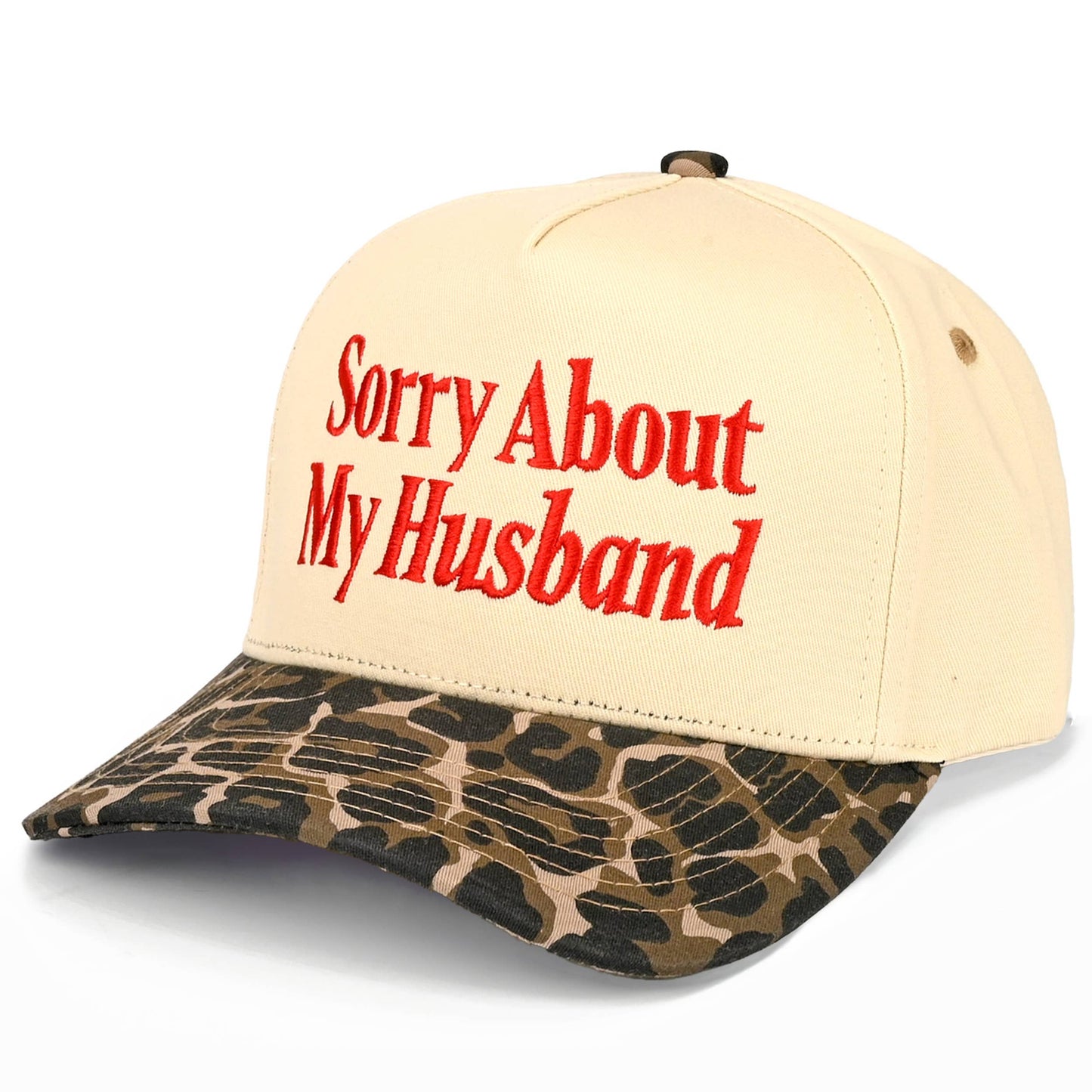 C.C SORRY ABOUT MY HUSBAND Letter Two Tone Trucker Hat
