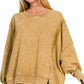 Zenana Acid Wash French Terry Oversized Sweatshirt