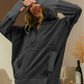 BIBI mineral washed half hoodie