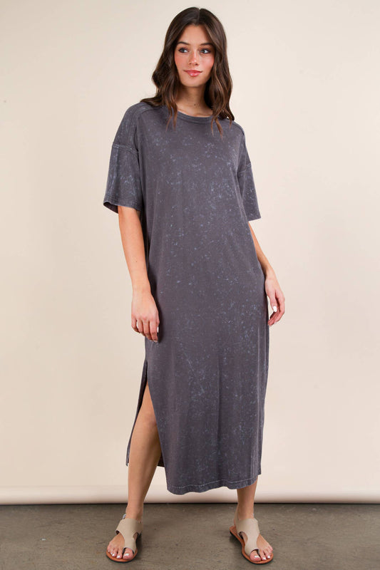 Very J Mineral Washed T-shirt Dress