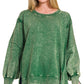 Zenana Acid Wash French Terry Oversized Sweatshirt