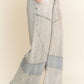 J. HER Mineral Washed Denim patched Wide Leg Pants