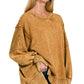 Zenana Acid Wash French Terry Oversized Sweatshirt