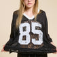 85 Graphic Jersey Top with Lace Contrast