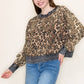 White Birch Long Sleeve Leopard Print Knit Top