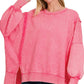 Zenana Acid Wash French Terry Oversized Sweatshirt