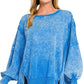 Zenana Acid Wash French Terry Oversized Sweatshirt