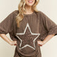 (Copy) J her Mineral Washed Leopard Star Halfsleeve top HT6628