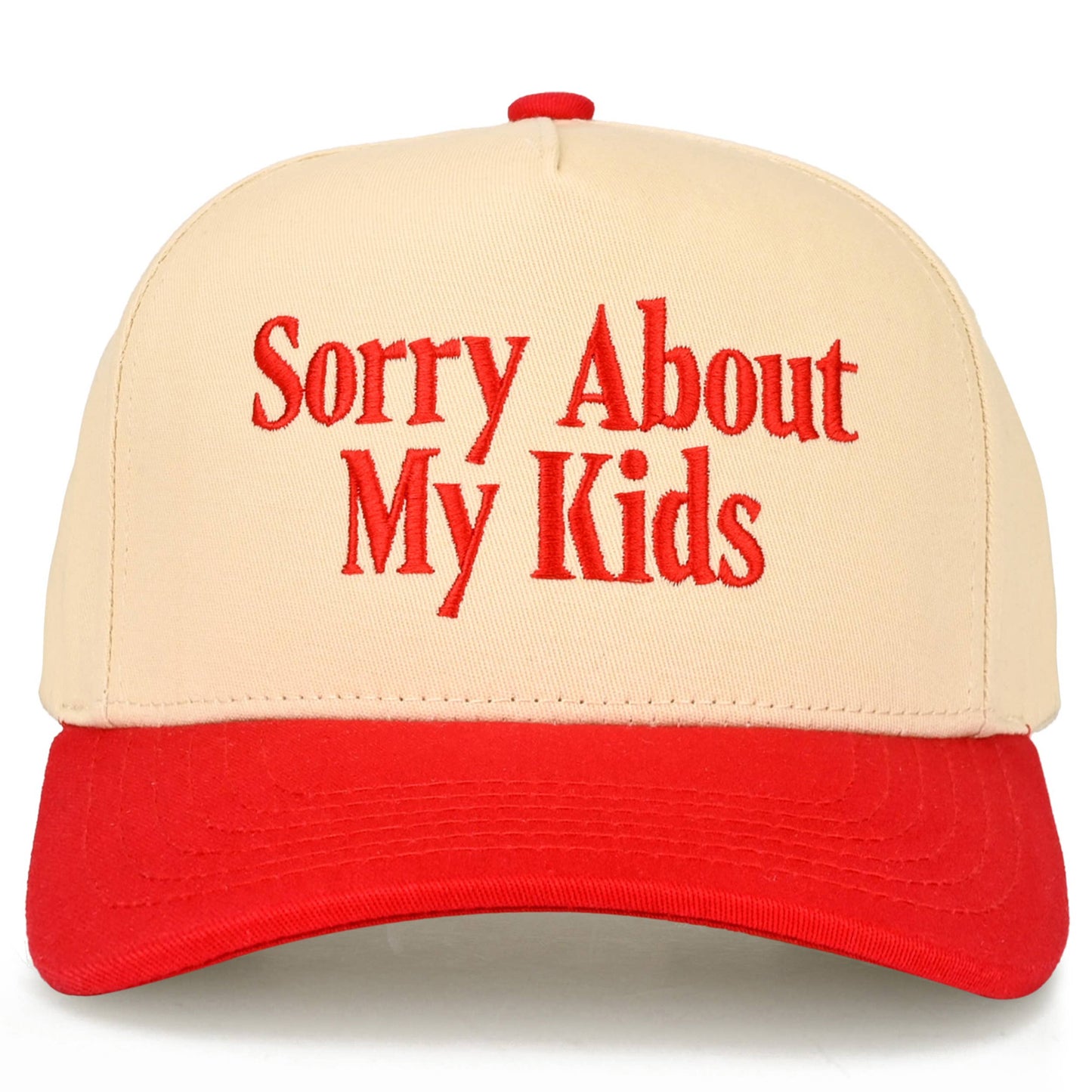 C.C SORRY ABOUT MY KIDS Letter Two Tone Trucker Hat