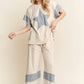 J. HER Mineral Washed Denim Star Sleeveless top HT6250