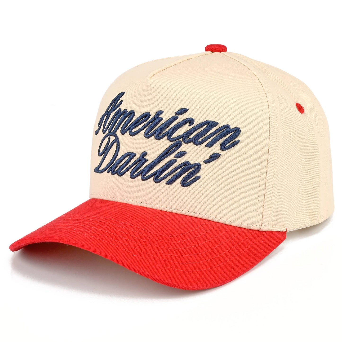C.C AMERICAN DARLIN' Letter on Two Tone Trucker Hat
