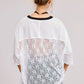 85 Graphic Jersey Top with Lace Contrast