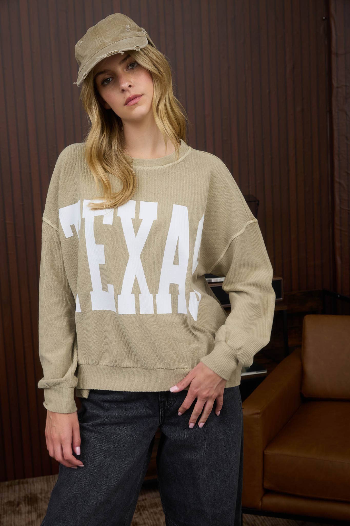 J.O.A TEXAS LONG SLEEVE KNIT TOP