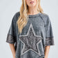 J her Mineral Washed Leopard Star Halfsleeve top HT6628