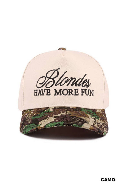 Blondes Have More Fun Two Tone Camo Trucker