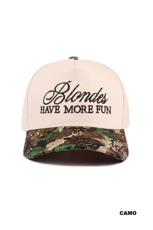 Blondes Have More Fun Two Tone Camo Trucker