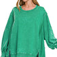 Zenana Acid Wash French Terry Oversized Sweatshirt
