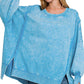 Zenana Acid Wash French Terry Oversized Sweatshirt