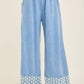 Mineral Washed Flower Daisy Trim LongLeg Pants HP6016P1