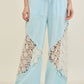 J. Her Mineral Washed Red Floral Lace Pants HP7046