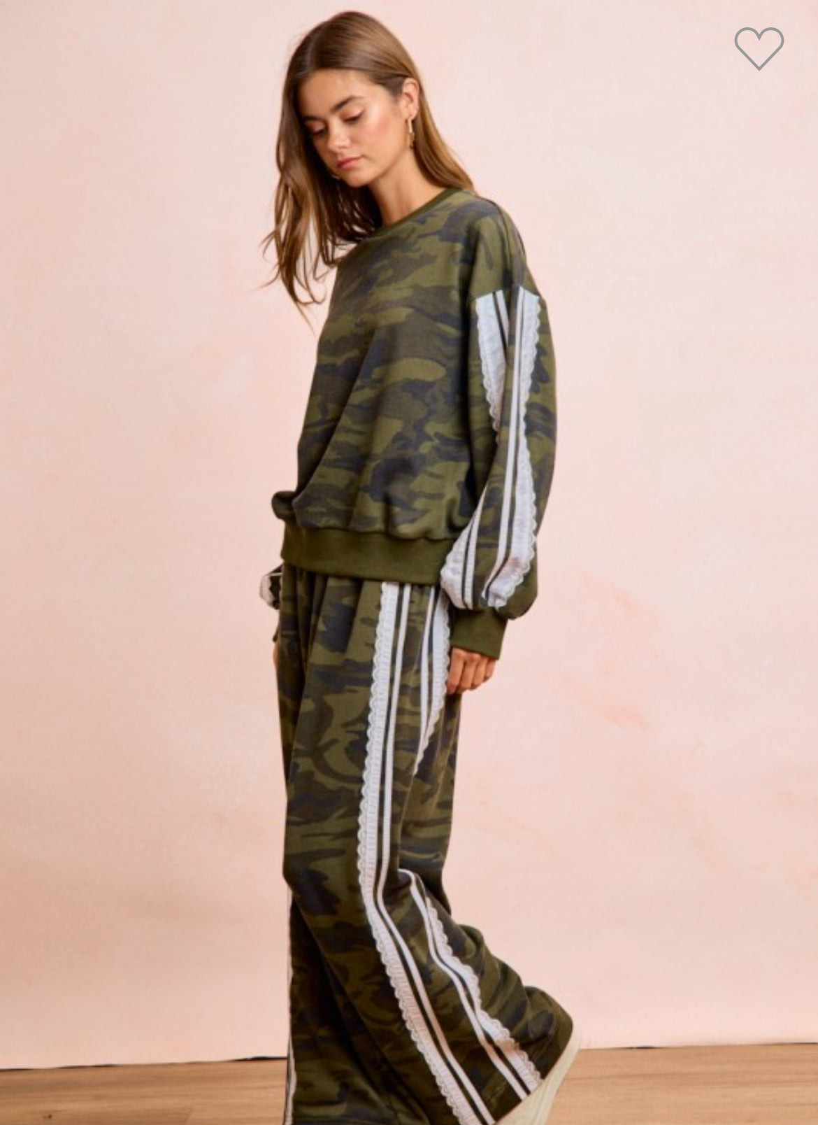 BIBI camo lace stripe Sweatpants
