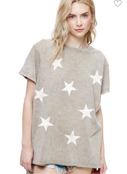 Zutter All Over Star Graphic T-Shirt Mocha