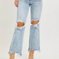 Risen High-rise Crop Distressed Denim