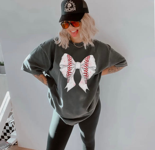 Pepper Baseball Bow T-Shirt