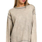 Zenana Acid wash sleet terry sweatshirt