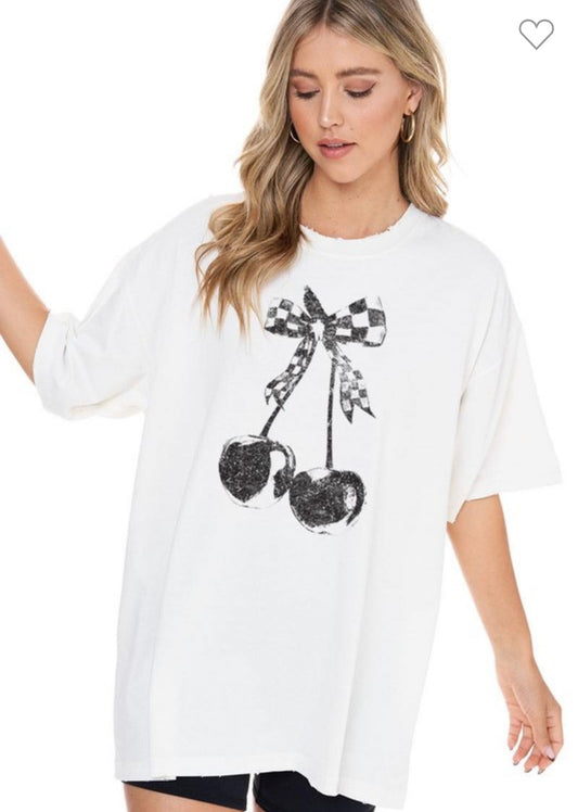 Zutter Checkered Cherry Graphic T-Shirt