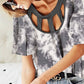 Bibi Tie Dye waffle grey grid top
