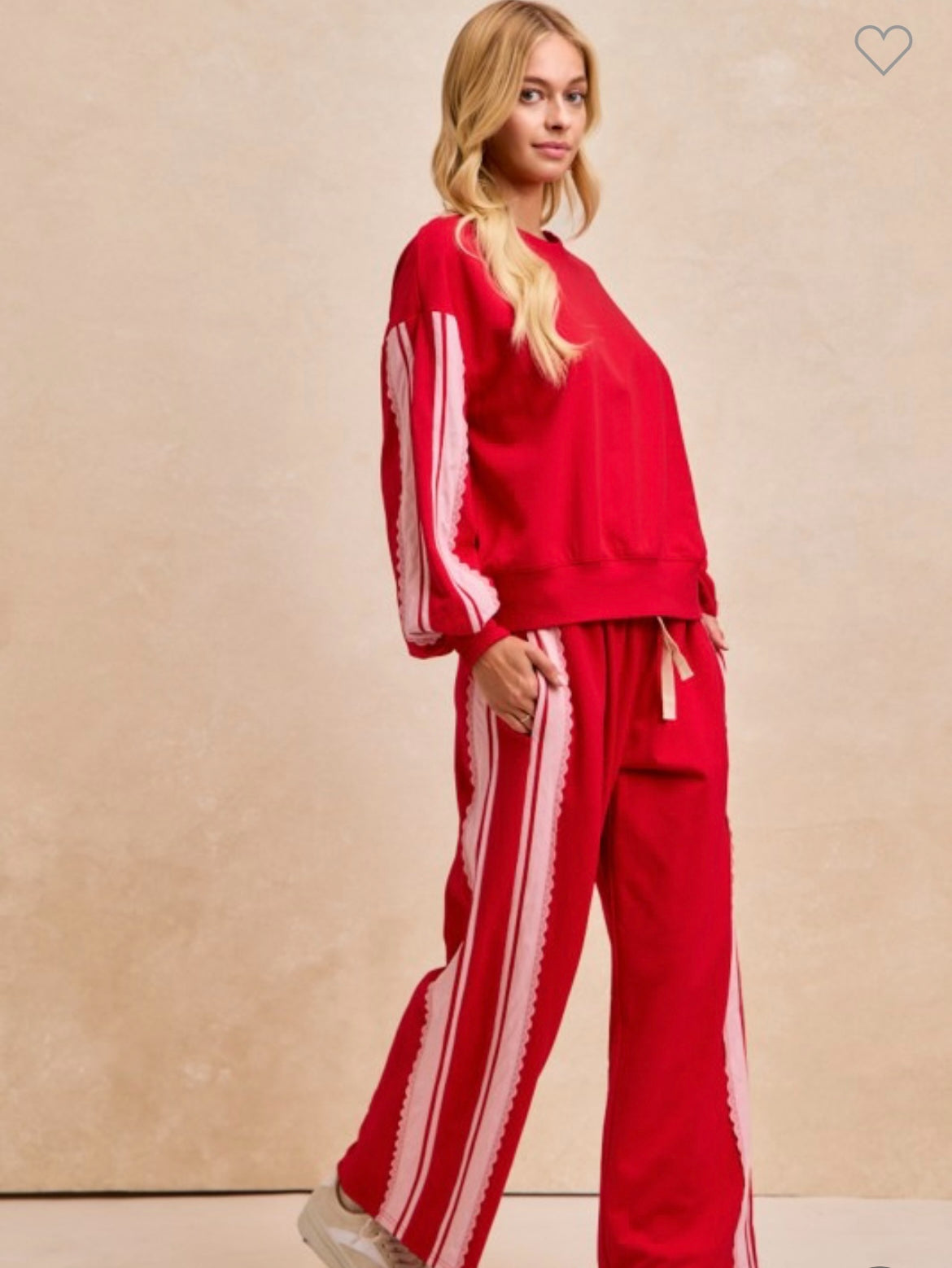 BIBI French Terry Lace trim sweatpants