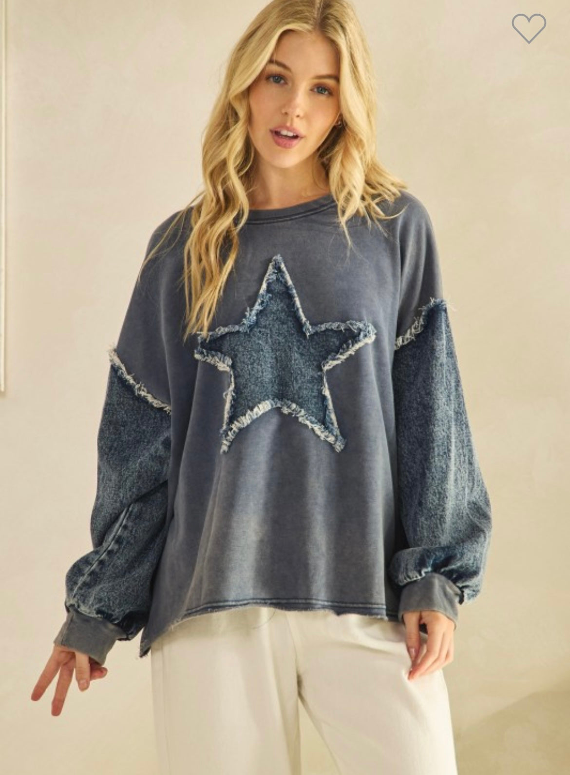 Sage + Fig Denim star Sweatshirt