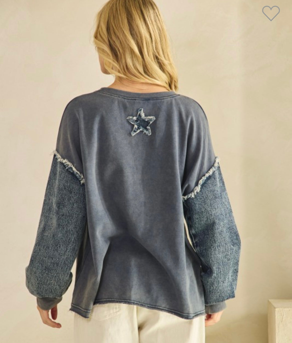 Sage + Fig Denim star Sweatshirt