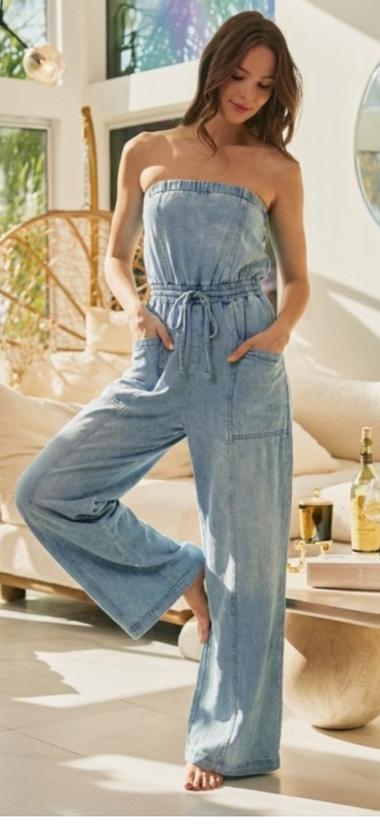 LovLov urban strapless Denim washed Romper