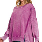 Zenana Acid Wash French Terry Oversized Sweatshirt