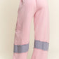 J. HER Mineral Washed Denim patched Wide Leg Pants