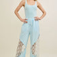 J. Her Mineral Washed Red Floral Lace Pants HP7046