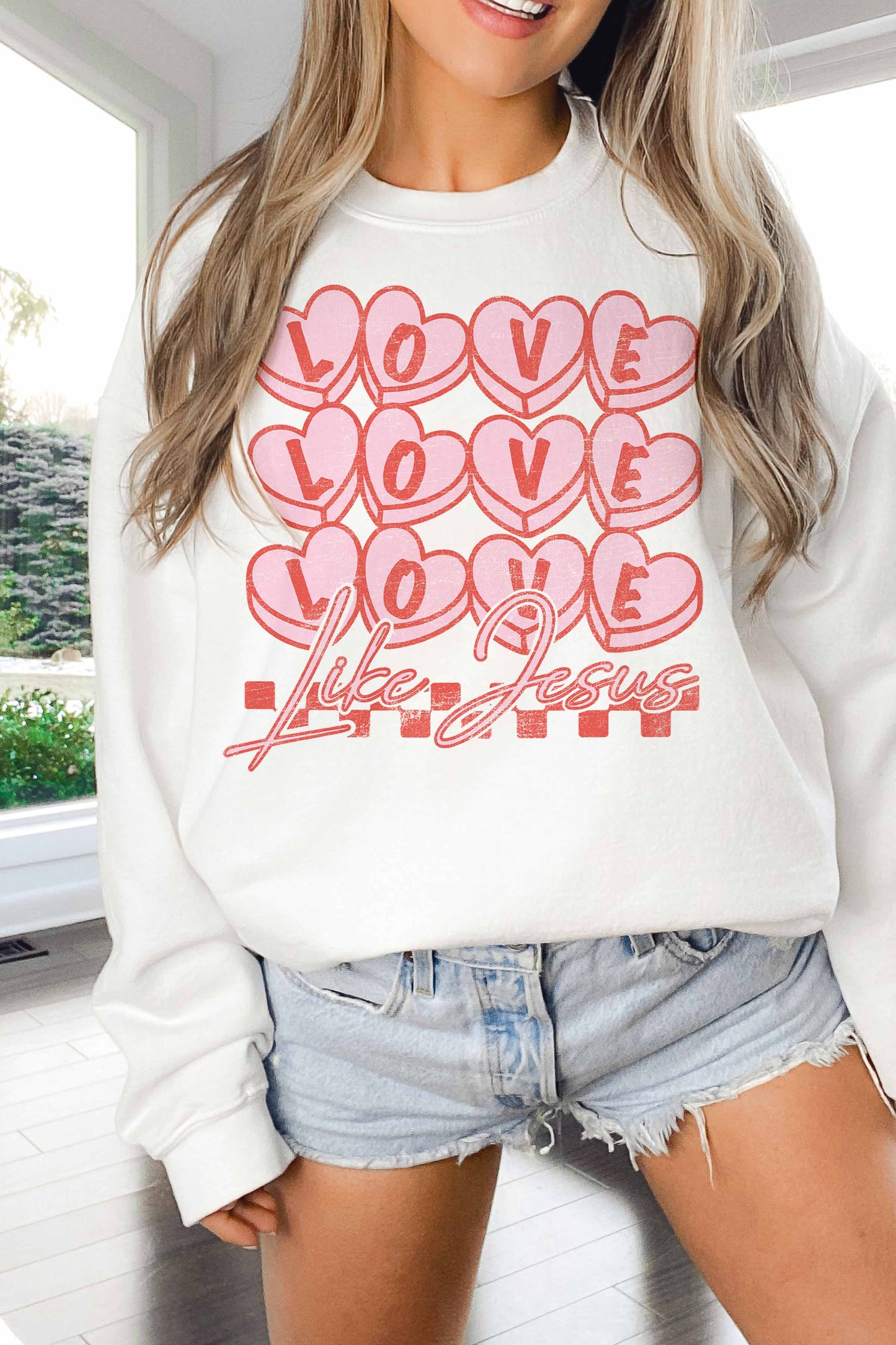 Good Day Street LOVE LIKE JESUS OVERSIZED SWEATSHIRT