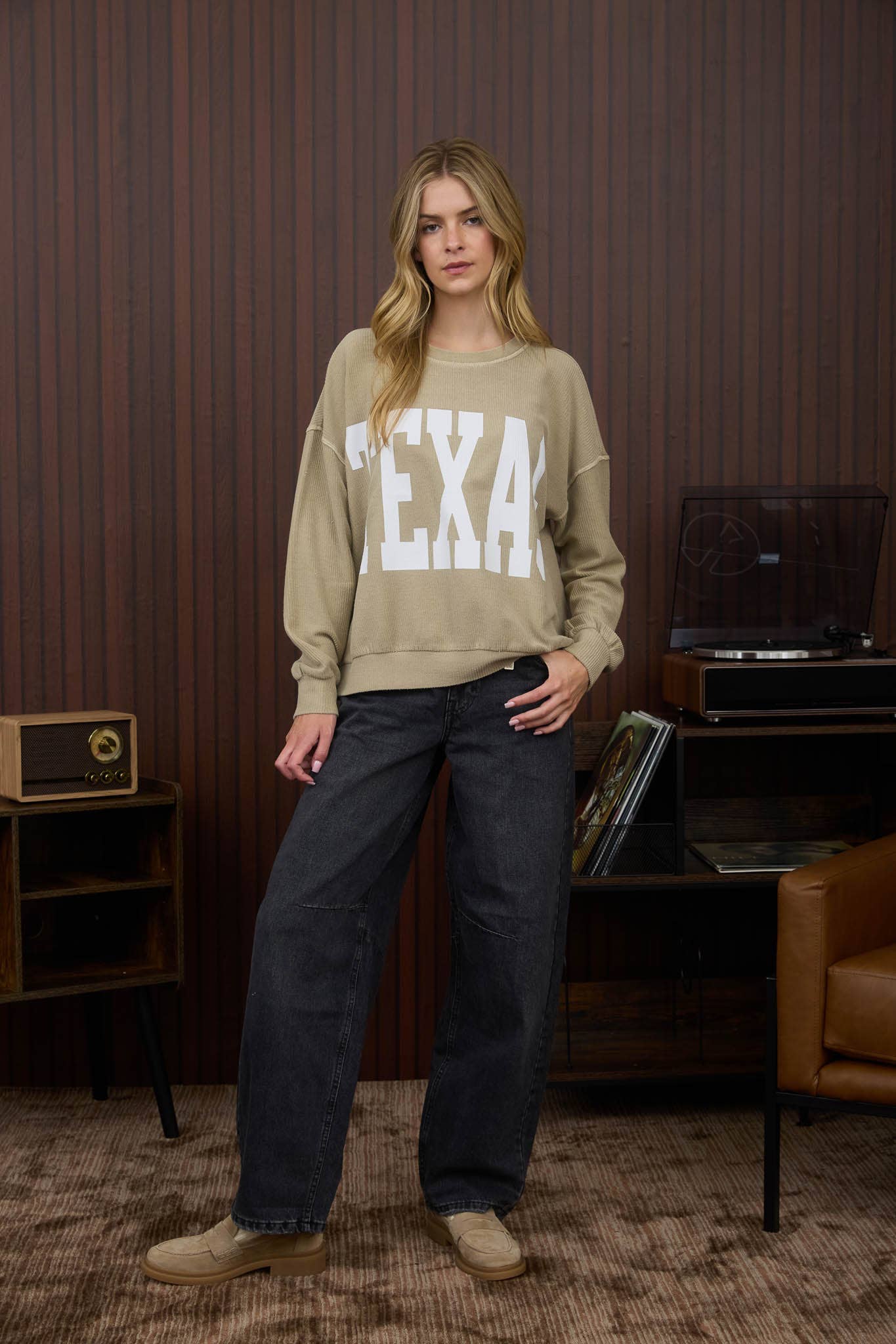 J.O.A TEXAS LONG SLEEVE KNIT TOP
