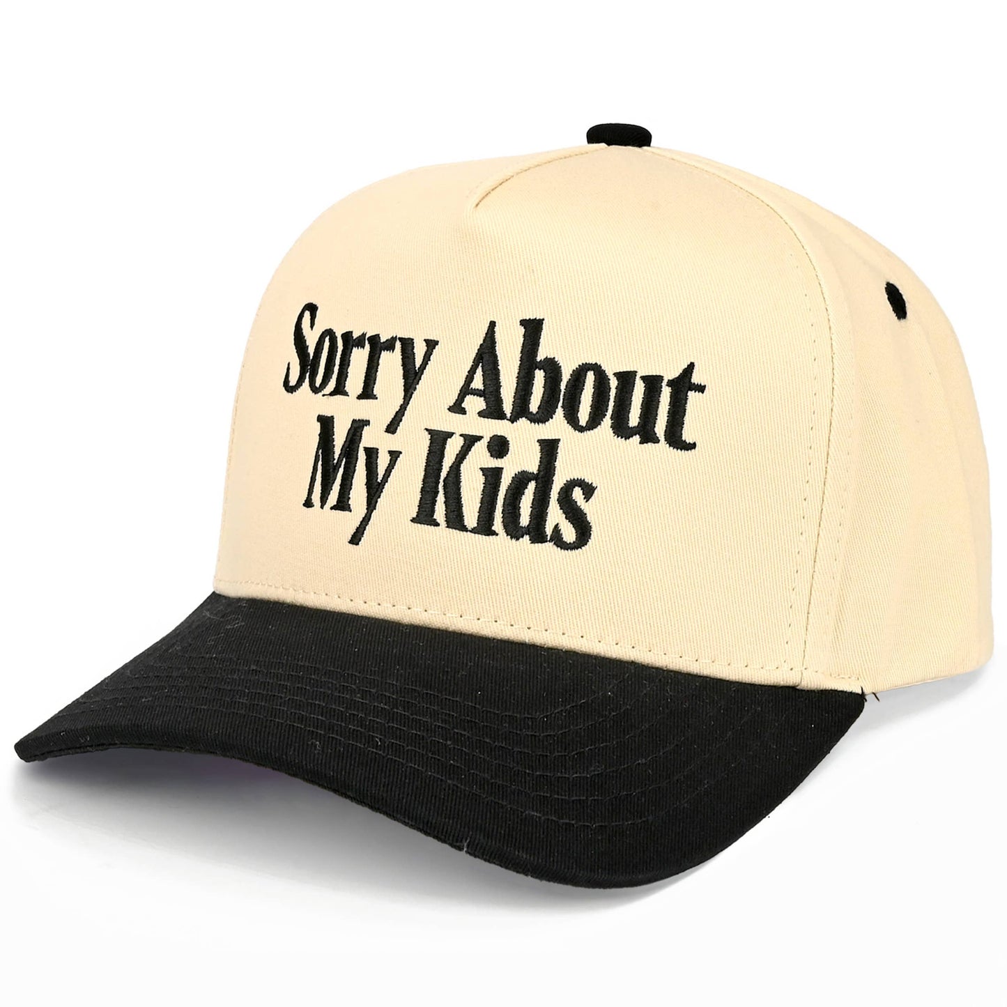 C.C SORRY ABOUT MY KIDS Letter Two Tone Trucker Hat