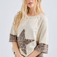 J her Mineral Washed Leopard Star Halfsleeve top HT6628