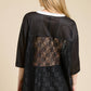 85 Graphic Jersey Top with Lace Contrast
