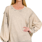 Zenana Acid Wash French Terry Oversized Sweatshirt
