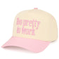 C.C TOO PRETTY TO WORK Letter on Two Tone Trucker Hat
