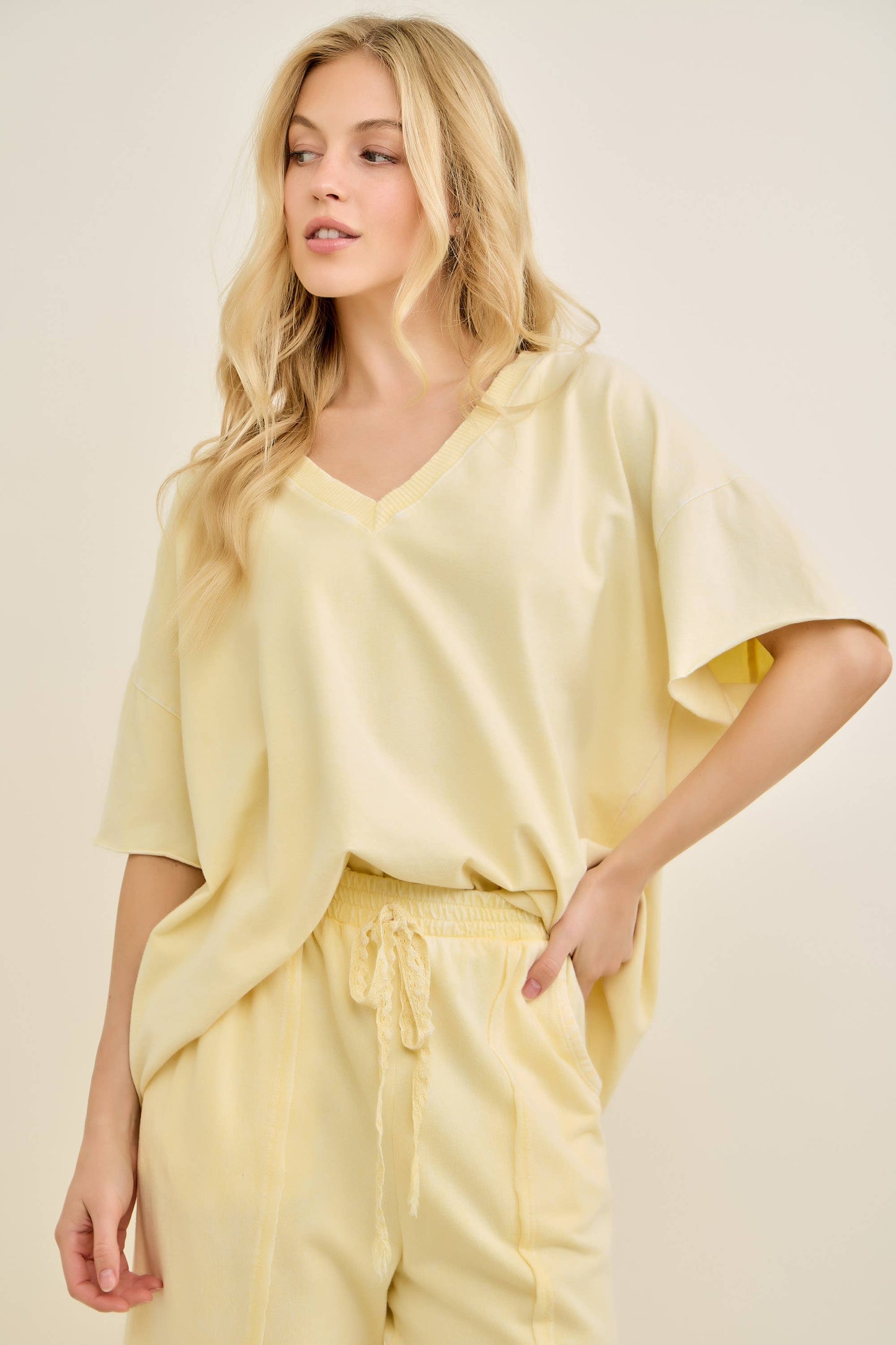 MineralWash VNECK everyday Tshirt HT4166