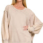 Zenana Acid Wash French Terry Oversized Sweatshirt