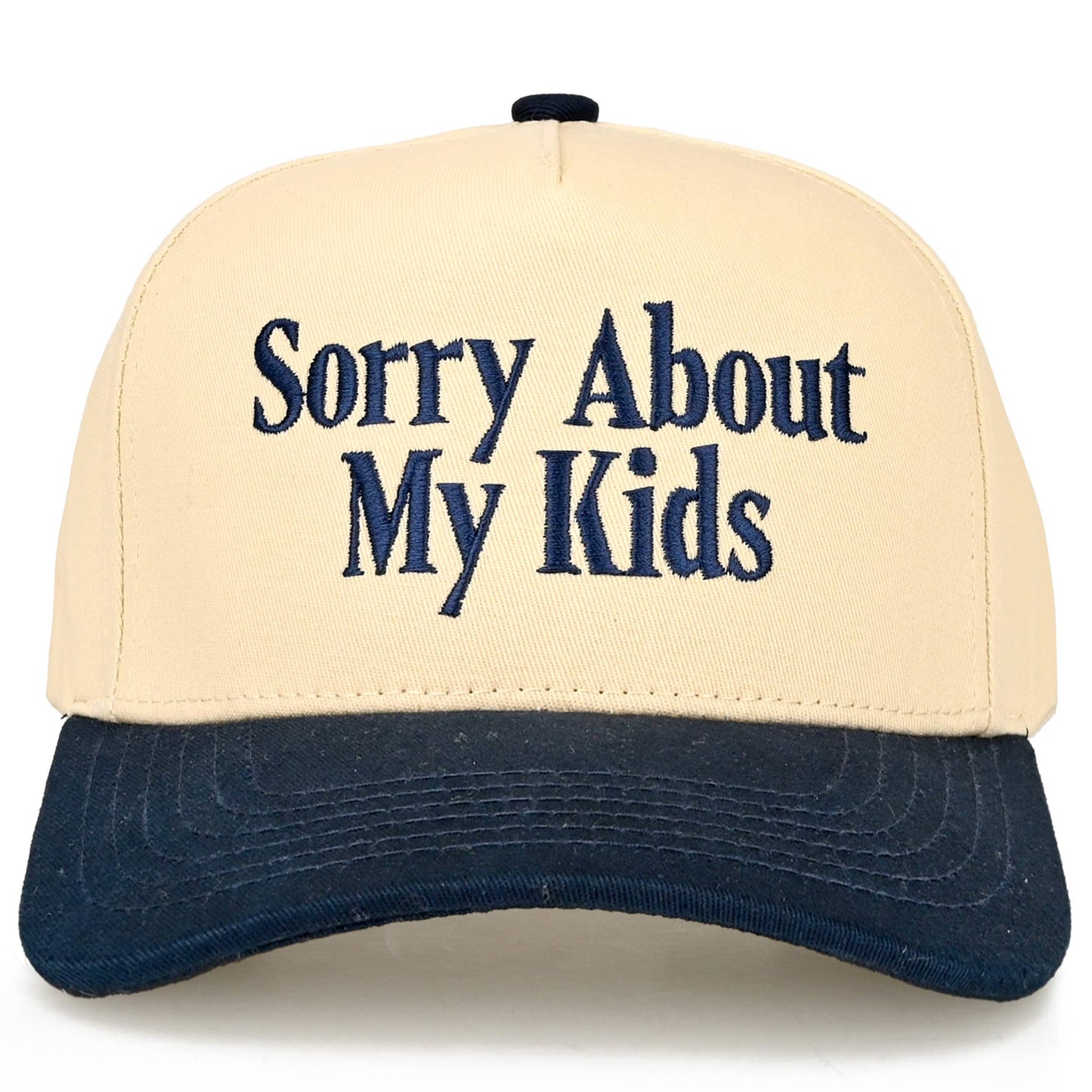 C.C SORRY ABOUT MY KIDS Letter Two Tone Trucker Hat