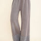 Mineral Washed Flower Daisy Trim LongLeg Pants HP6016P1