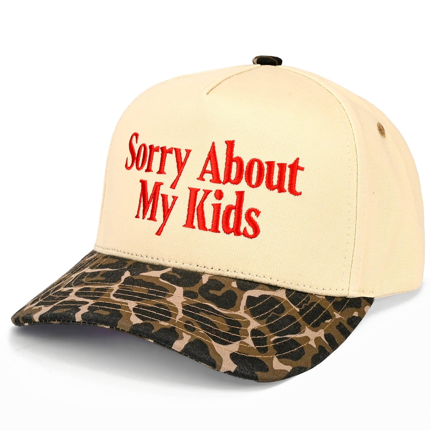 C.C SORRY ABOUT MY KIDS Letter Two Tone Trucker Hat